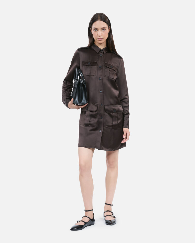The Kooples WOMEN BROWN short brown safari dress