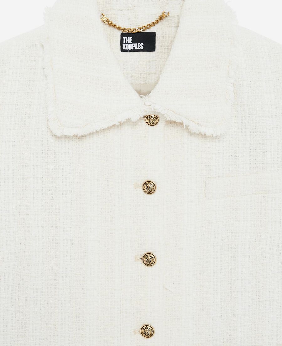 The Kooples F ECRU ecru tweed jacket