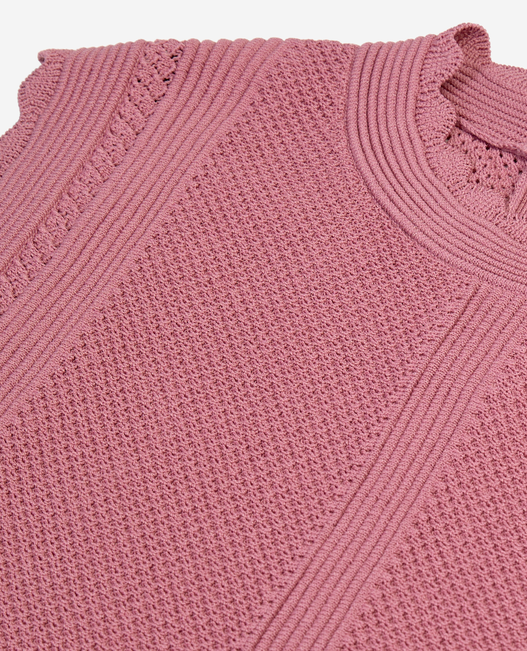 Lilac openwork knit top, PINK WOOD, hi-res image number null