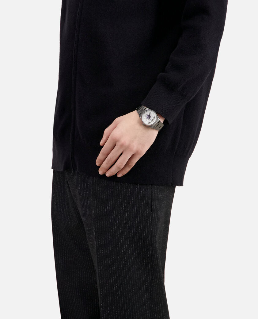 The Kooples MIXTE BLACK GUN METAL montre heart - dagger argent&eacute;e