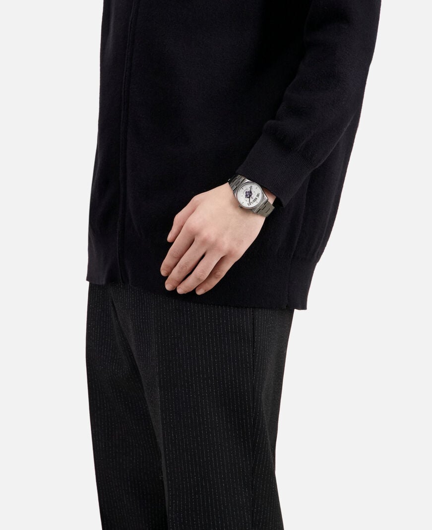 The Kooples MIXTE BLACK GUN METAL montre heart - dagger argentée