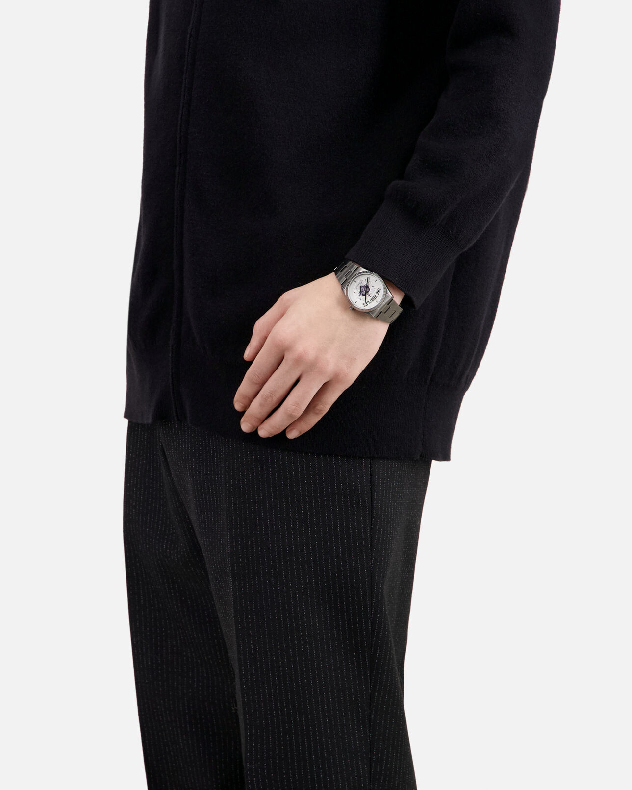 The Kooples MIXED BLACK GUN METAL heart - dagger silver watch