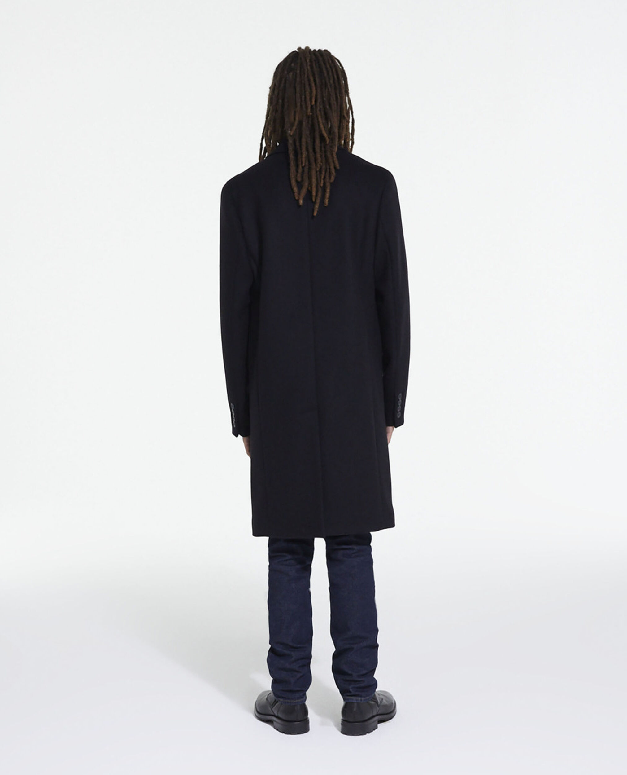 Long wool coat with leopard lining, BLACK, hi-res image number null
