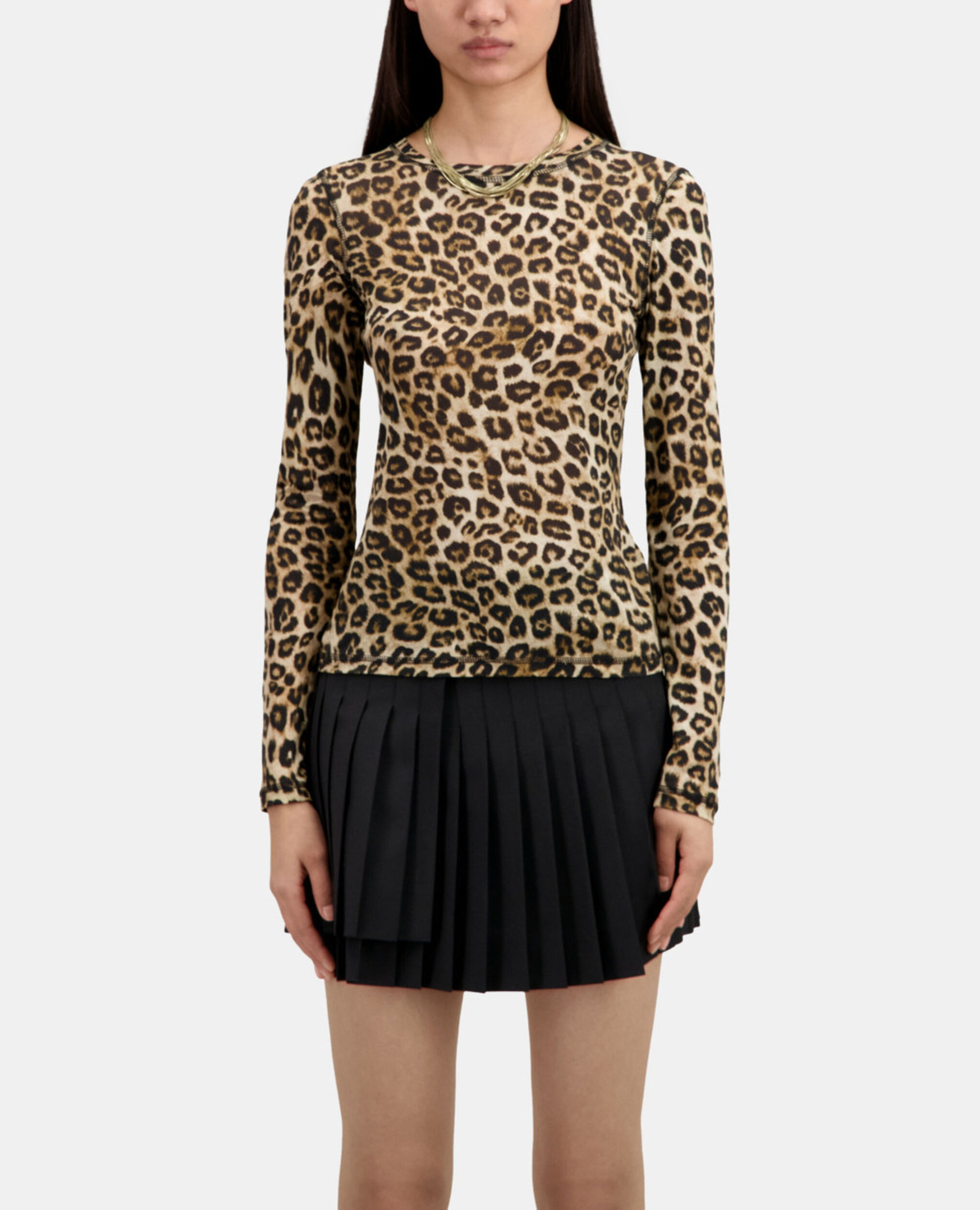 Women's printed t-shirt, LEOPARD, hi-res image number null