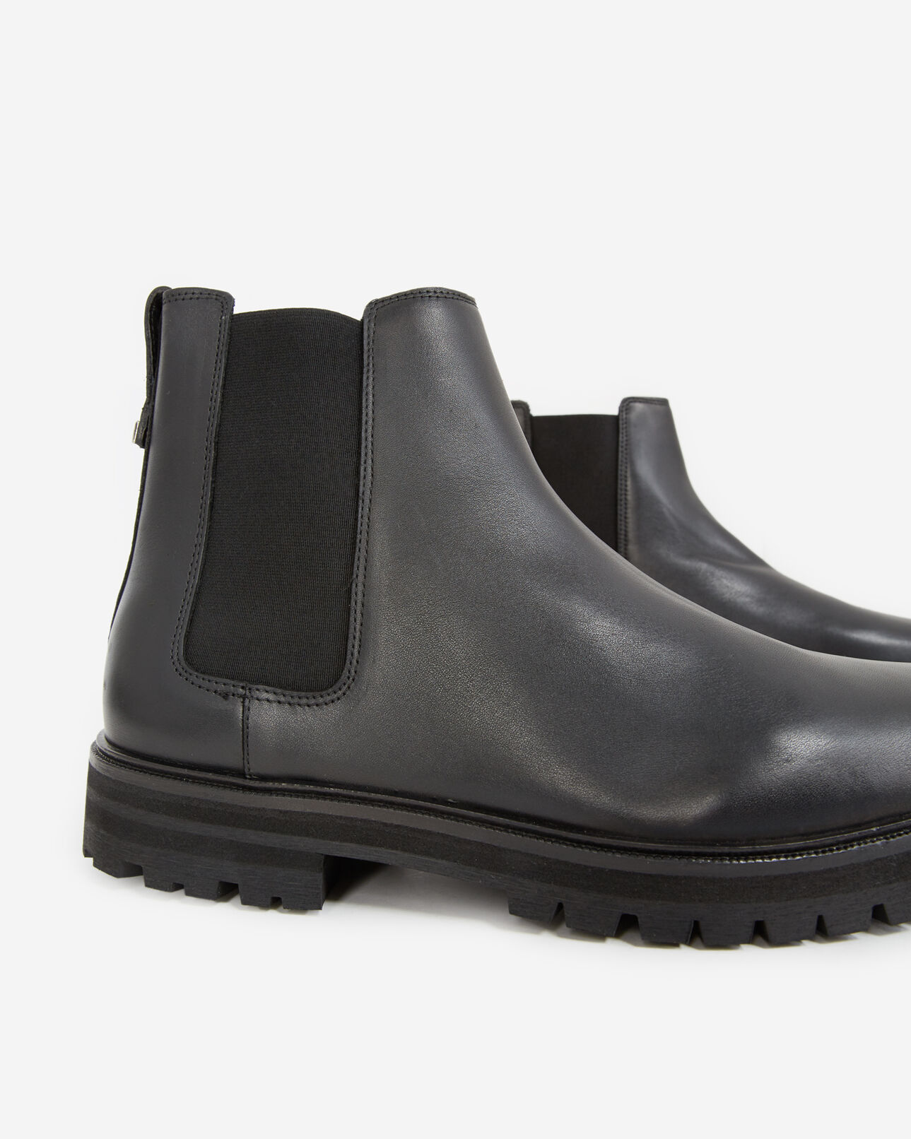 The Kooples MEN BLACK black chelsea boots with notched soles