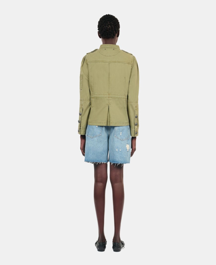 The Kooples WOMEN OLIVE NIGHT khaki officer style jacket