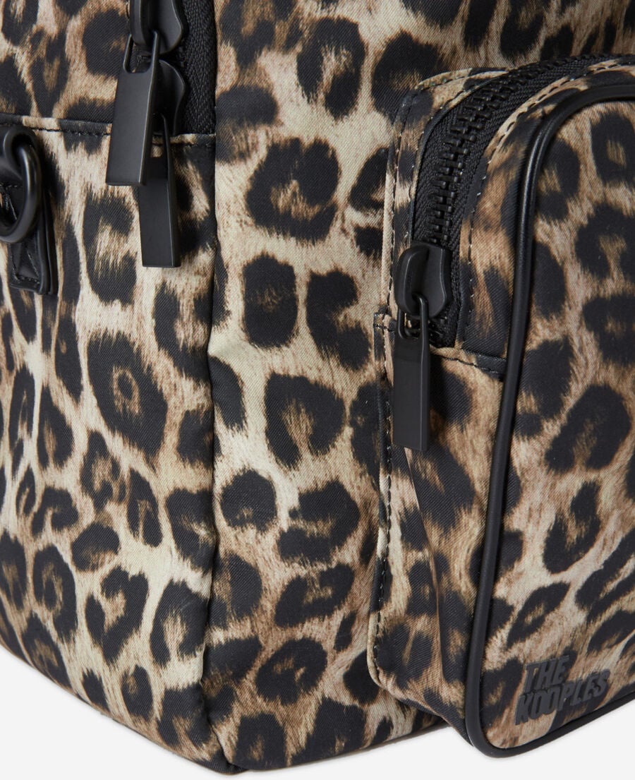 The Kooples MIXED LEOPARD leopard print backpack
