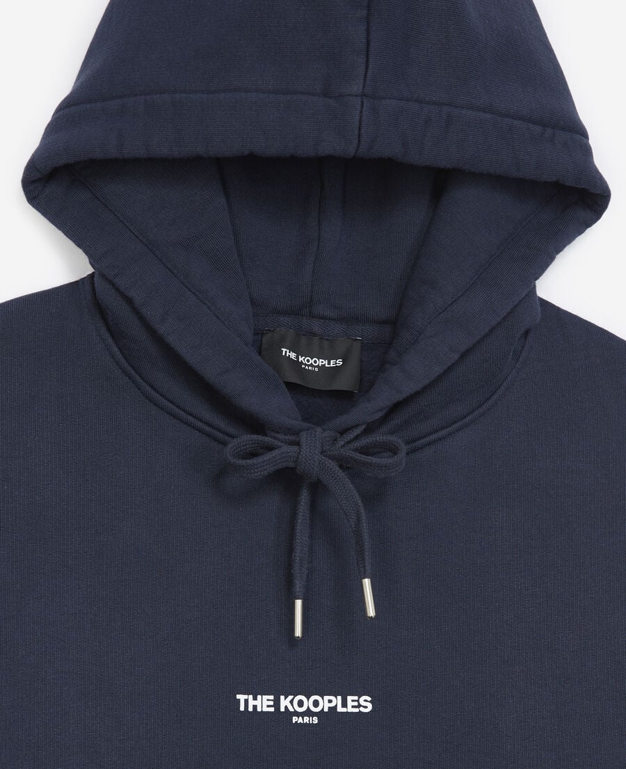 The Kooples H NAVY navy blue printed hoodie