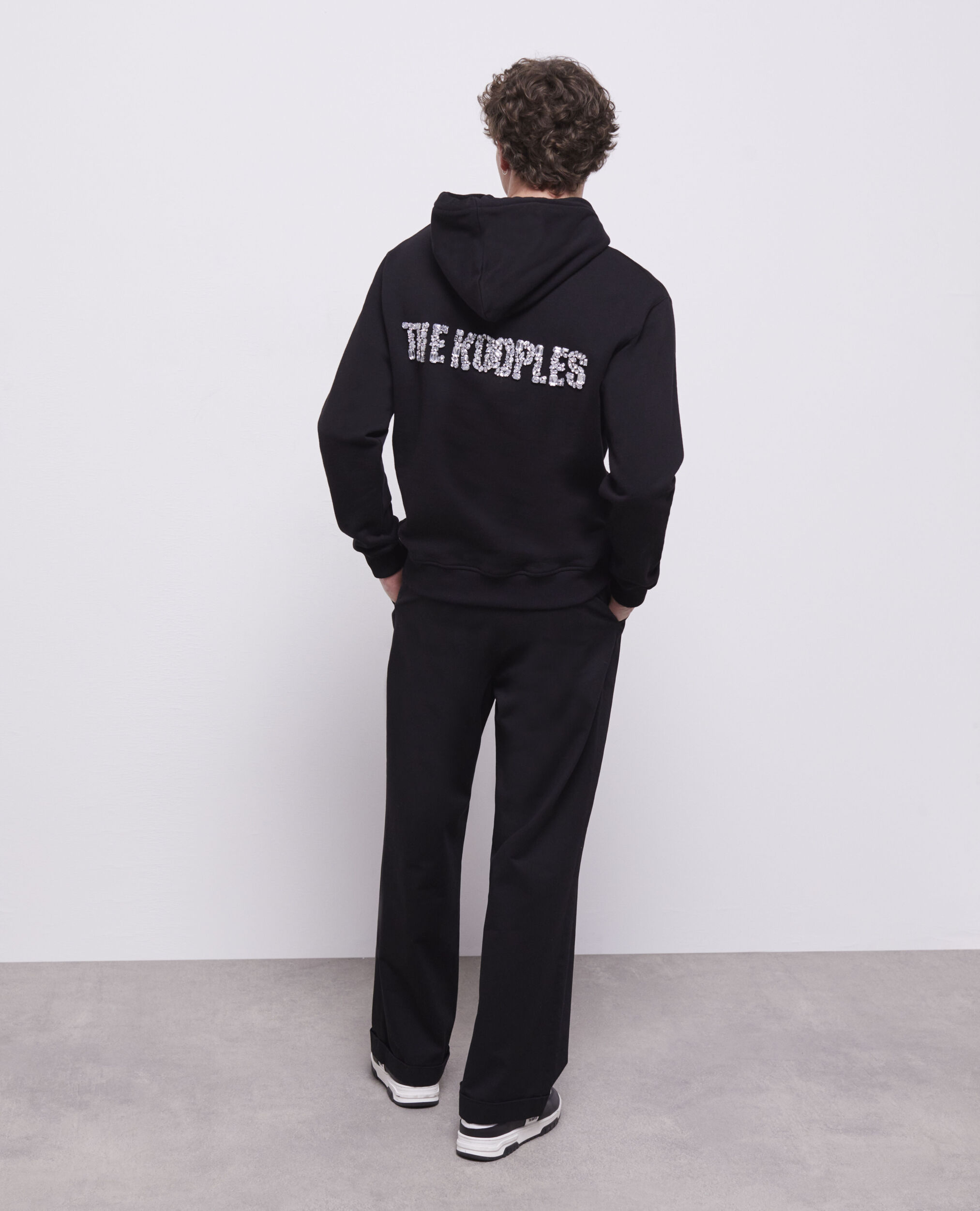 Sweatshirt logo strass noir, BLACK, hi-res image number null