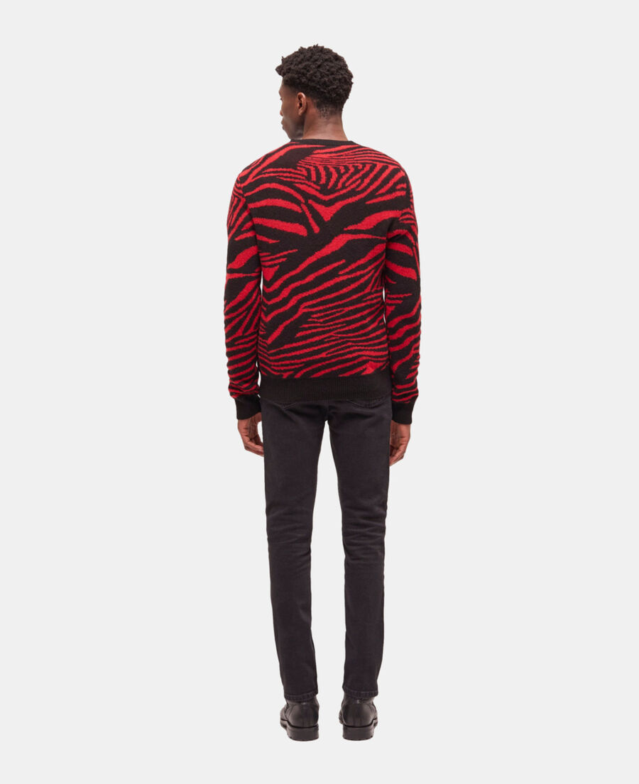 pull en laine imprimé rouge