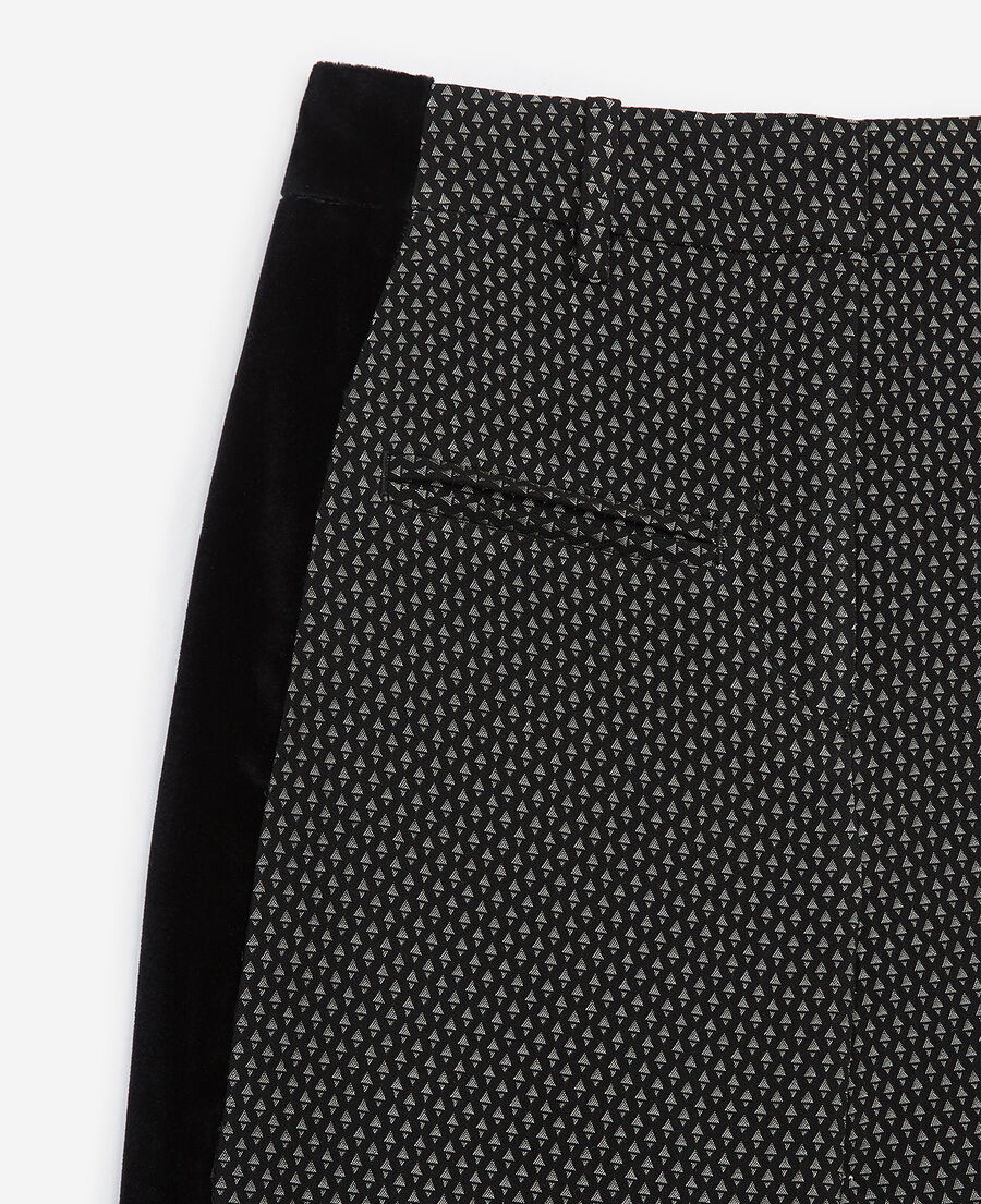 flowing trousers with print, graphic