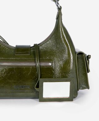 The Kooples WOMEN OLIVE amelia bag in green cracked leather