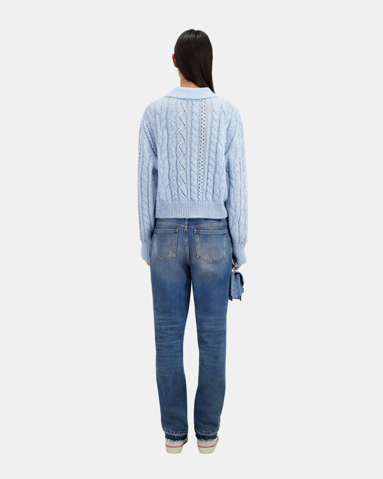 The Kooples FEMME BLUE pull en laine mélangée bleu ciel