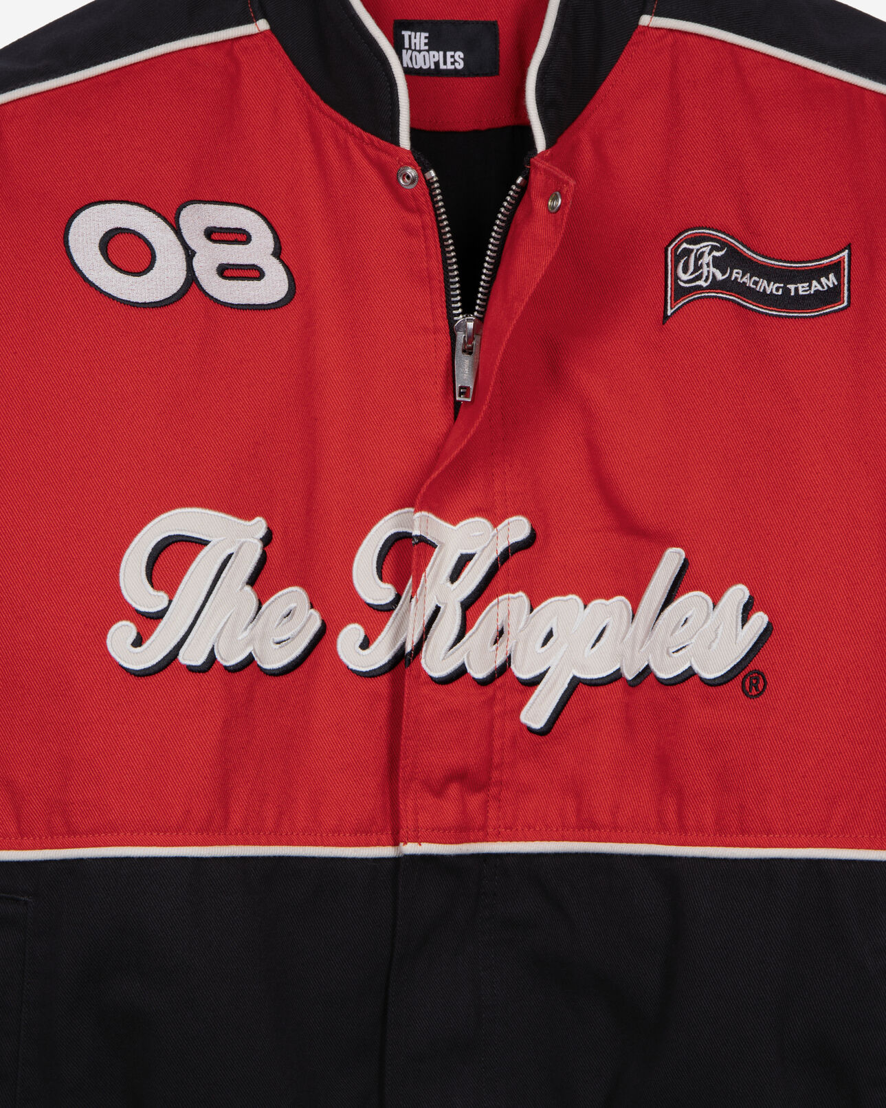The Kooples HOMME BLACK - RED blouson style veste de course noir et rouge