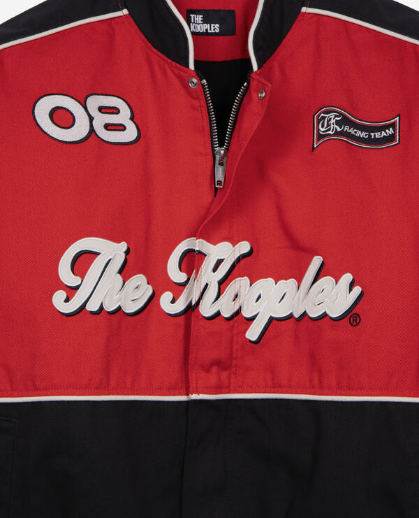 The Kooples HOMME BLACK - RED blouson style veste de course noir et rouge