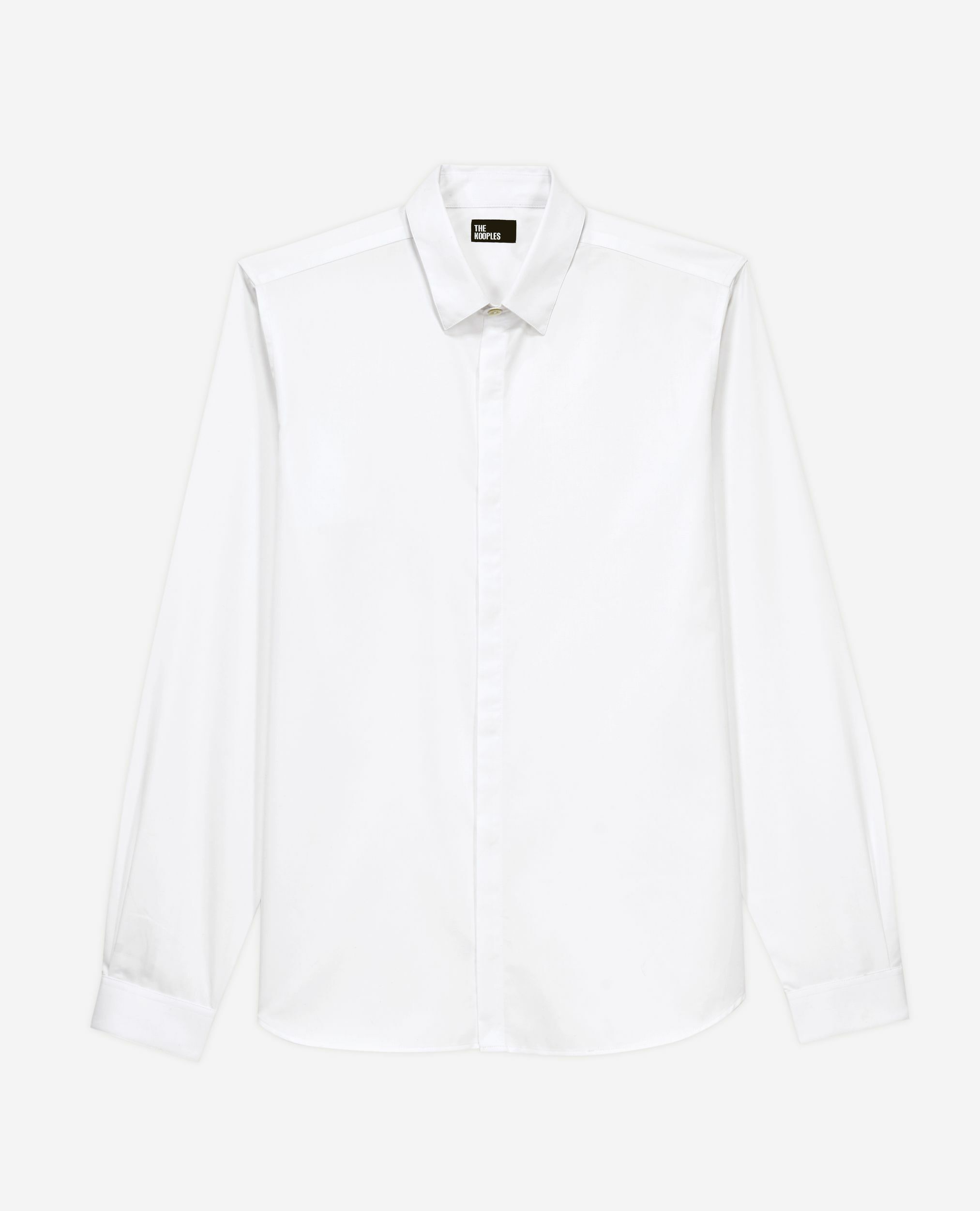 Camisa algodón blanca con cuello clásico, WHITE, hi-res image number null