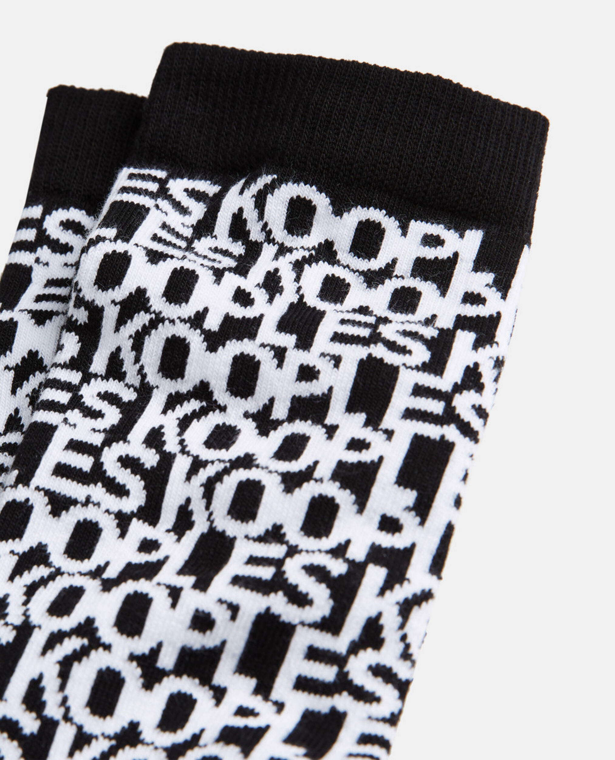 Calcetines algodón logotipo The Kooples, BLACK / WHITE, hi-res image number null