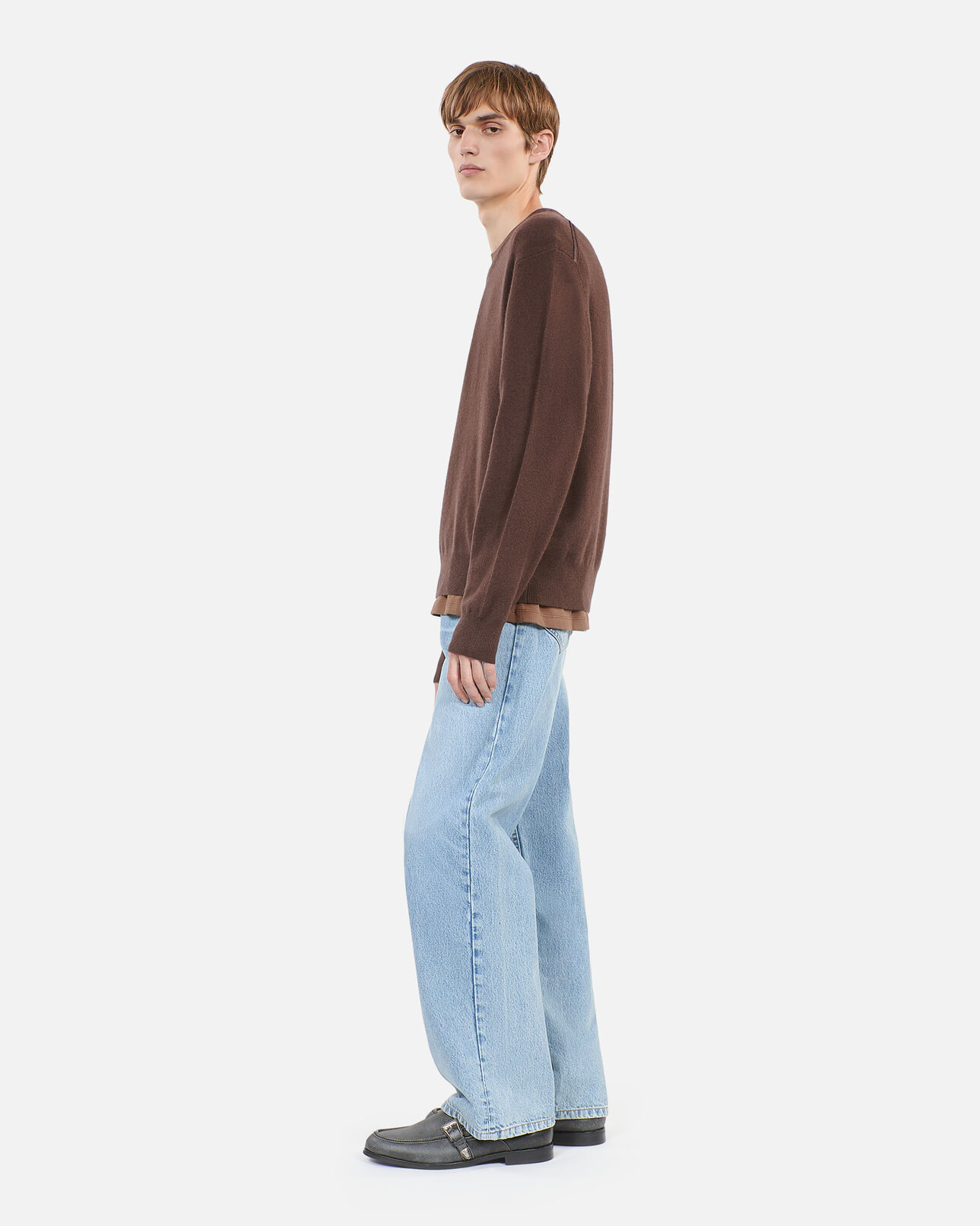 The Kooples MEN BROWN brown cashmere sweater