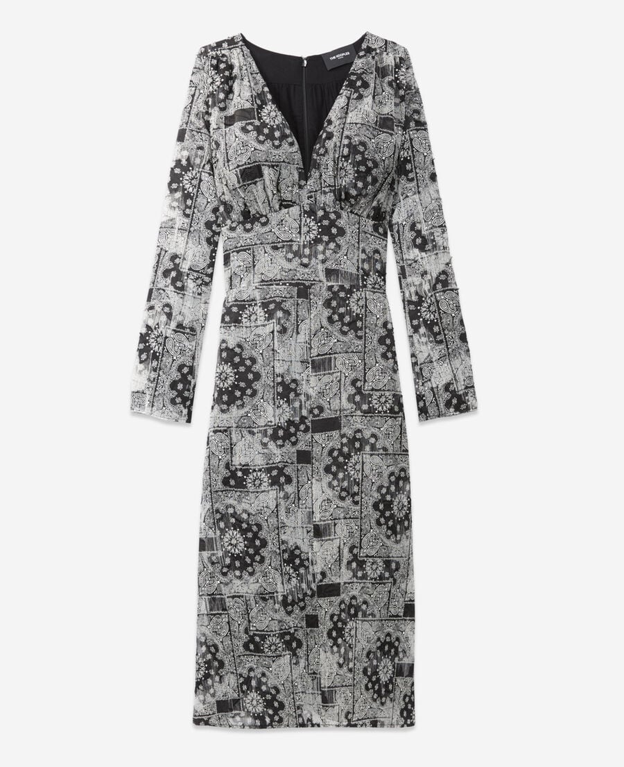 The Kooples DAMEN BLACK kleid lang bandana-print