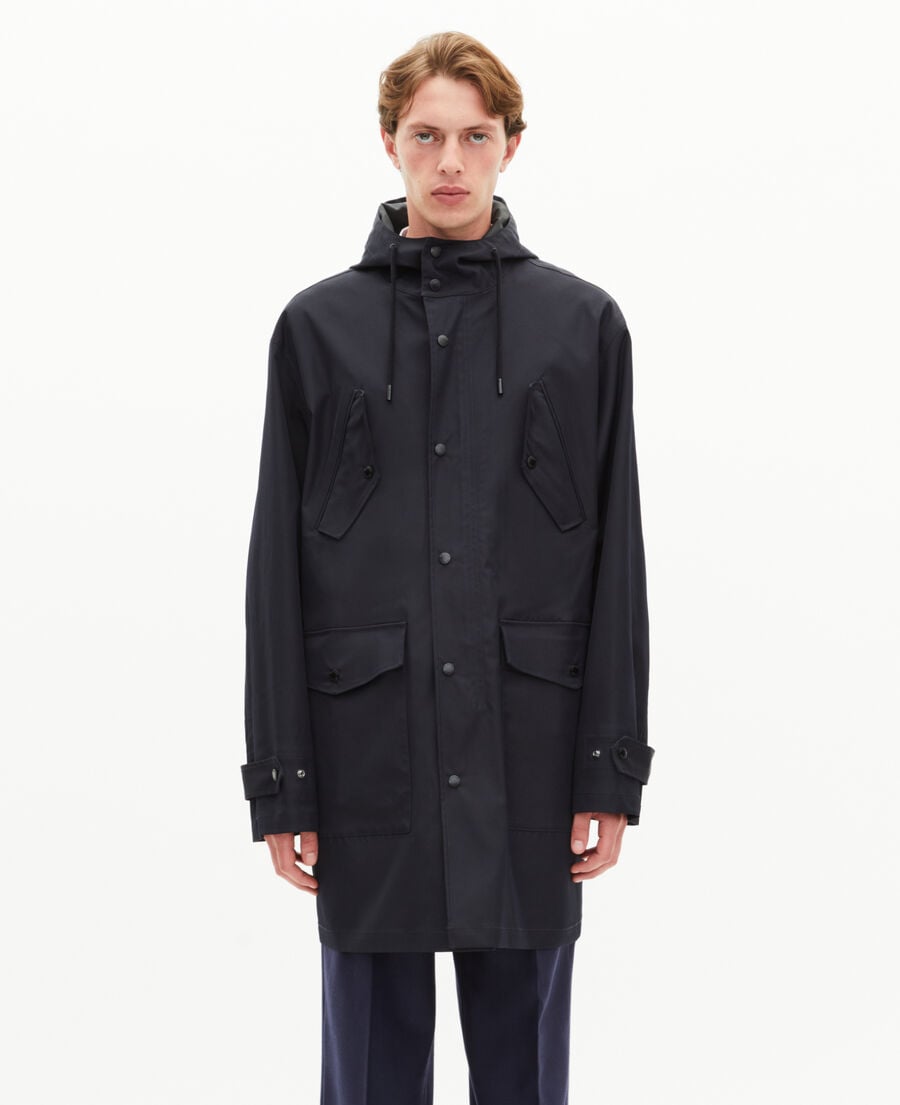 The Kooples H NAVY water-repellent parka with navy hood