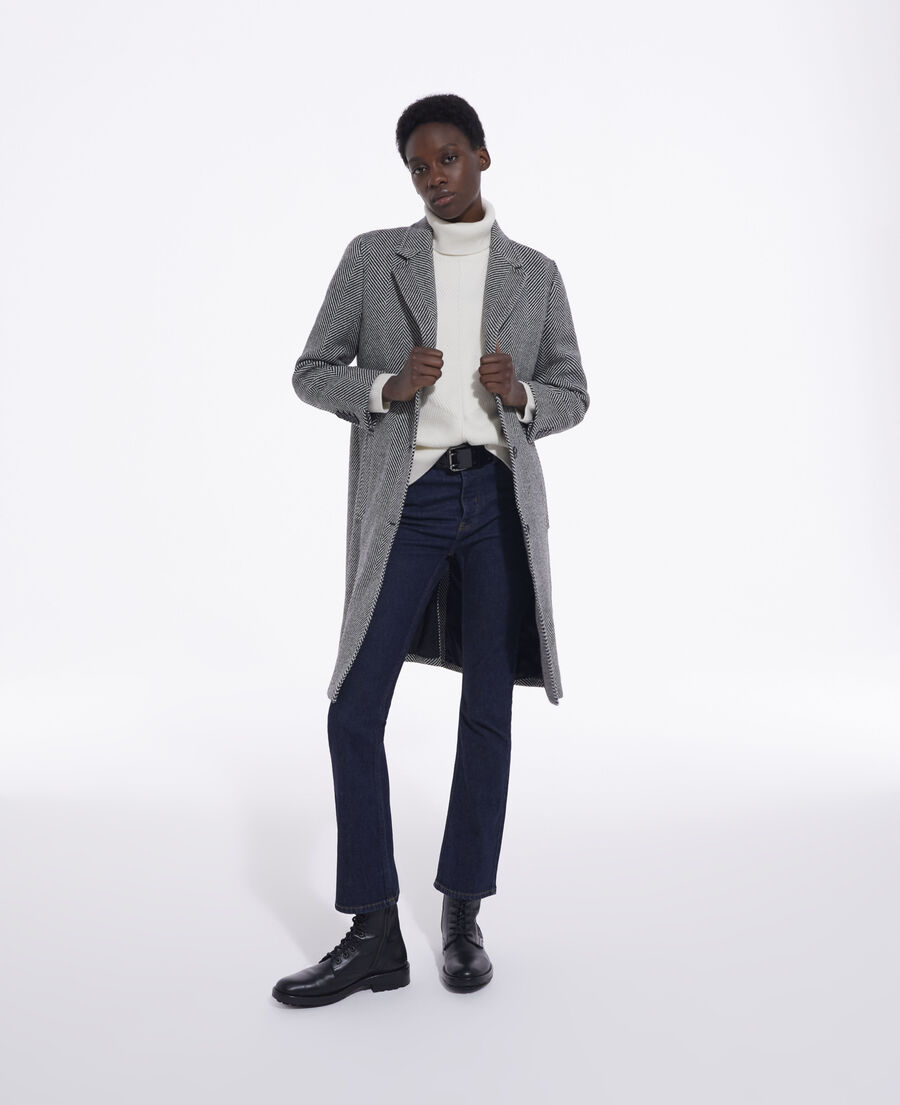 wool coat with pattern