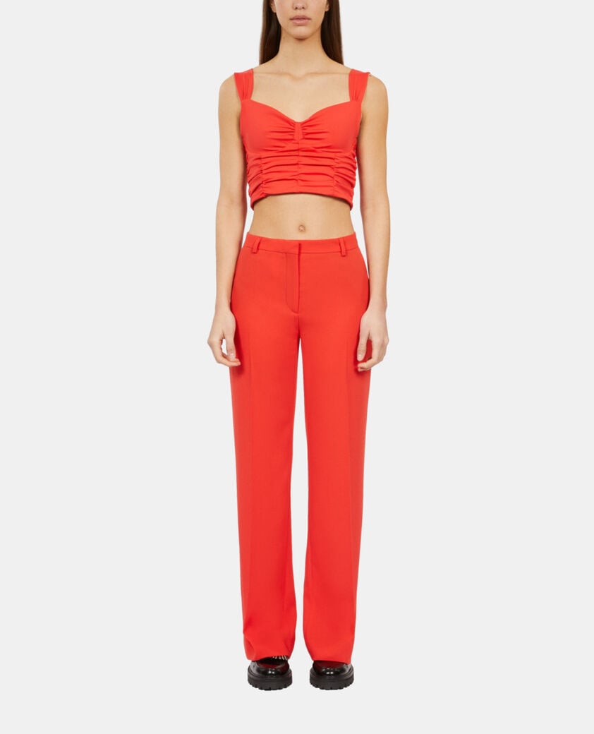 The Kooples FEMME RED top court avec drap&eacute; rouge