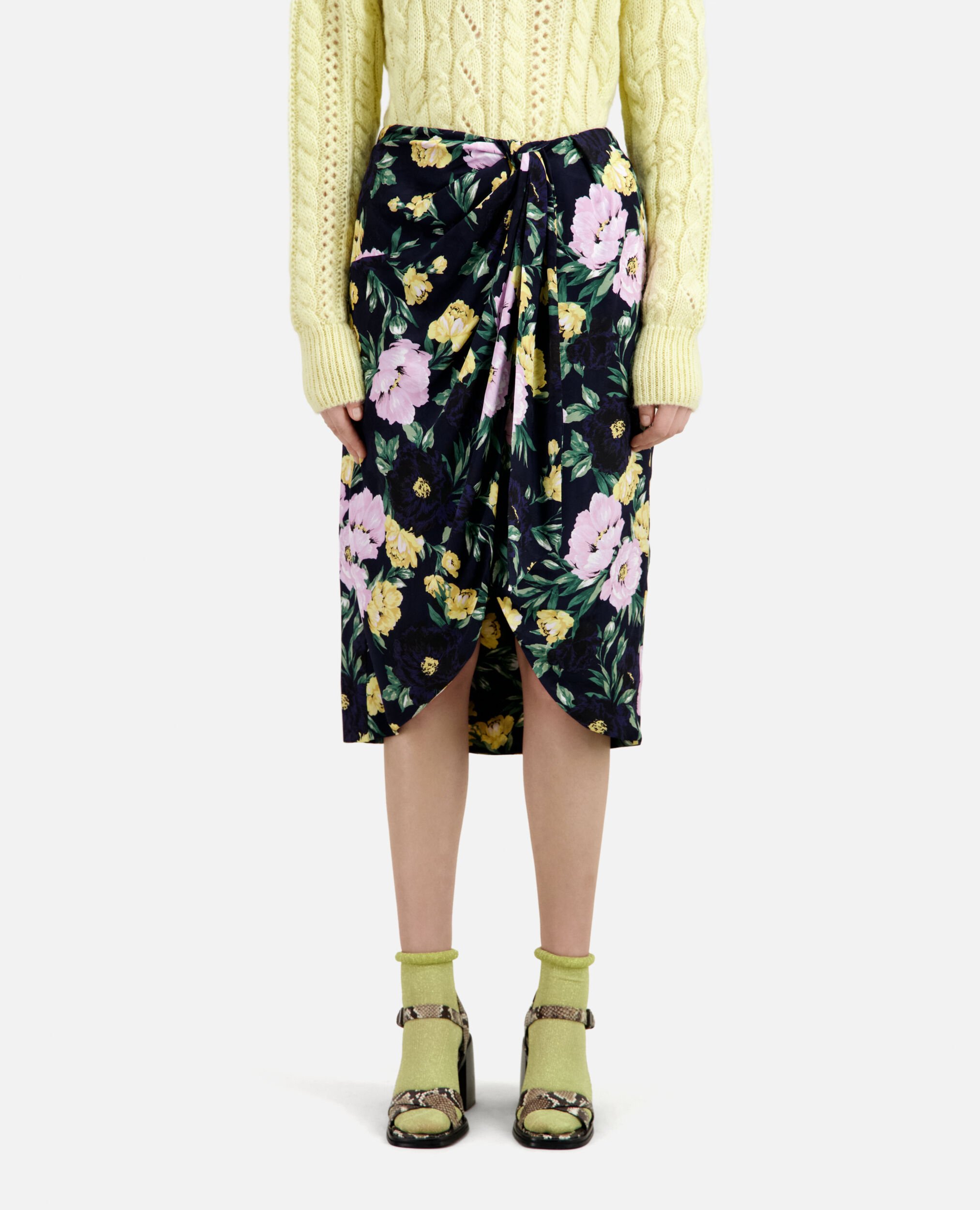 Printed midi skirt, LIGHT PINK / DARK NAVY, hi-res image number null