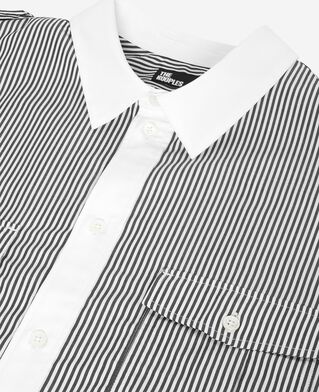 The Kooples HOMME BLACK WHITE chemise &agrave; fines rayures blanche et noire