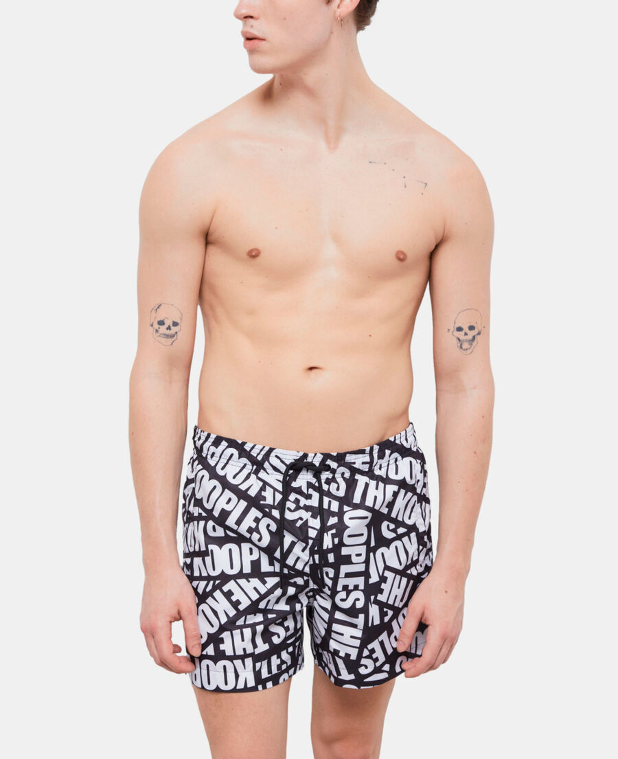 The Kooples HERREN BLACK badeshorts mit logo-tape