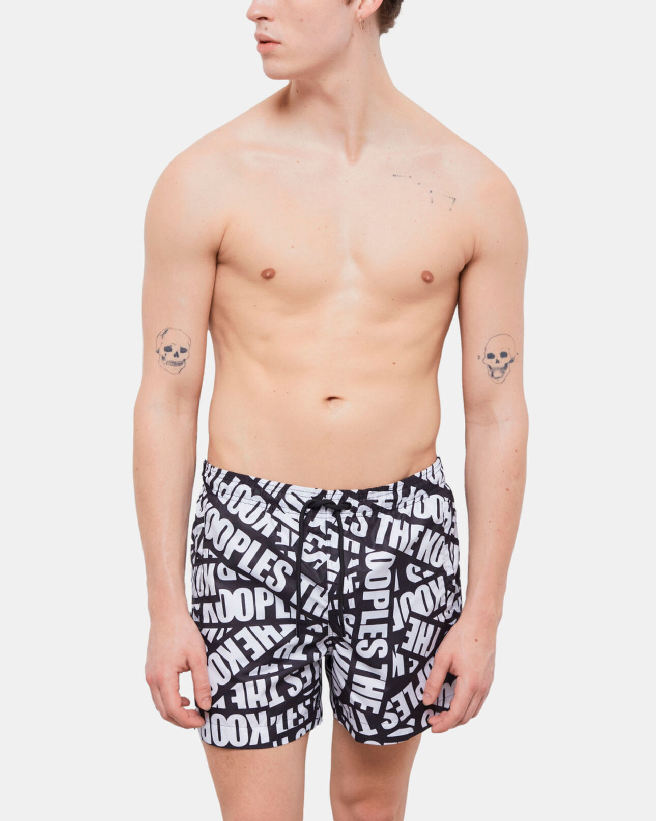 The Kooples HOMME BLACK short de bain tape logo