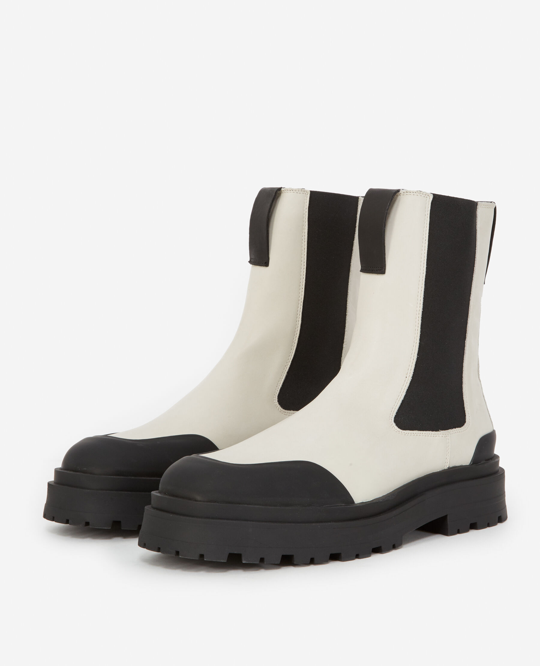 Botas Chelsea blancas altas piel plataforma The Kooples Espa a