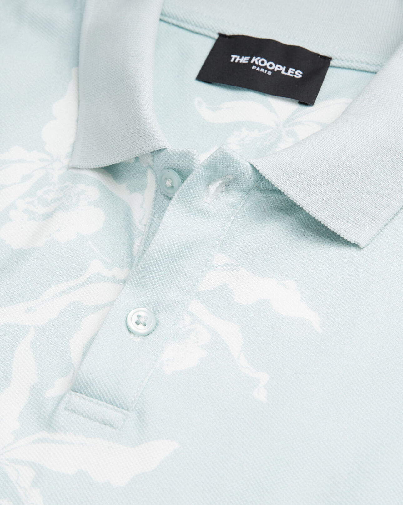 The Kooples HOMME GRIS BLEU polo vert et blanc imprimé fleuri casual