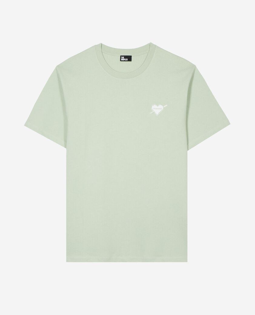 The Kooples HOMME ALMOND GREEN t-shirt avec flocage coeur vert