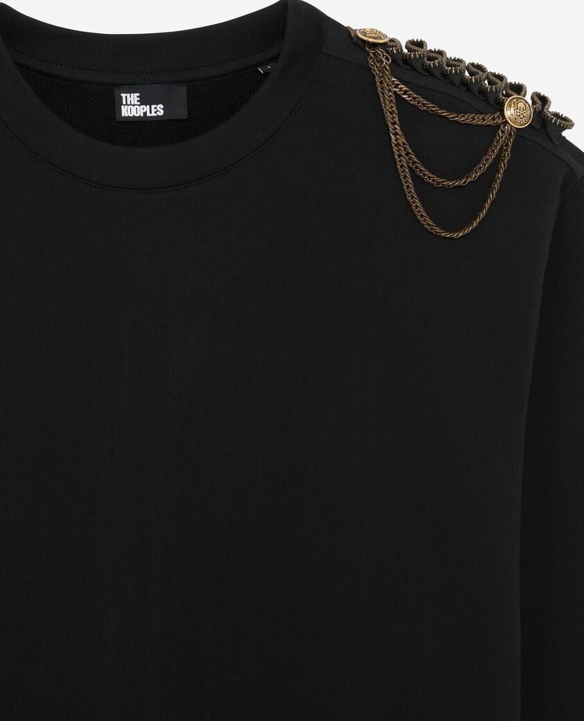 The Kooples WOMEN BLACK WASHED black chain sweatshirt