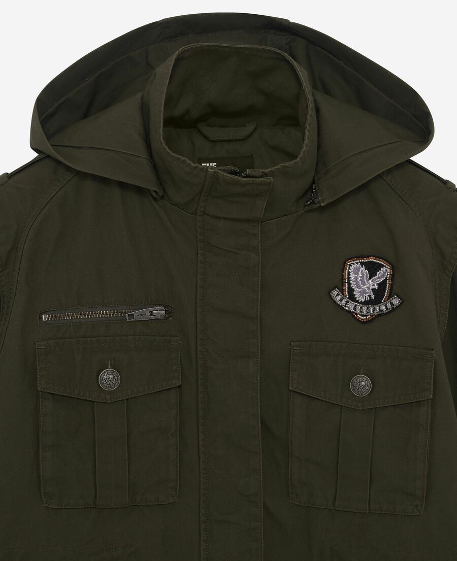 The Kooples DAMEN KAKI khakifarbener parka mit kapuze