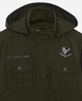The Kooples DAMEN KAKI khakifarbener parka mit kapuze