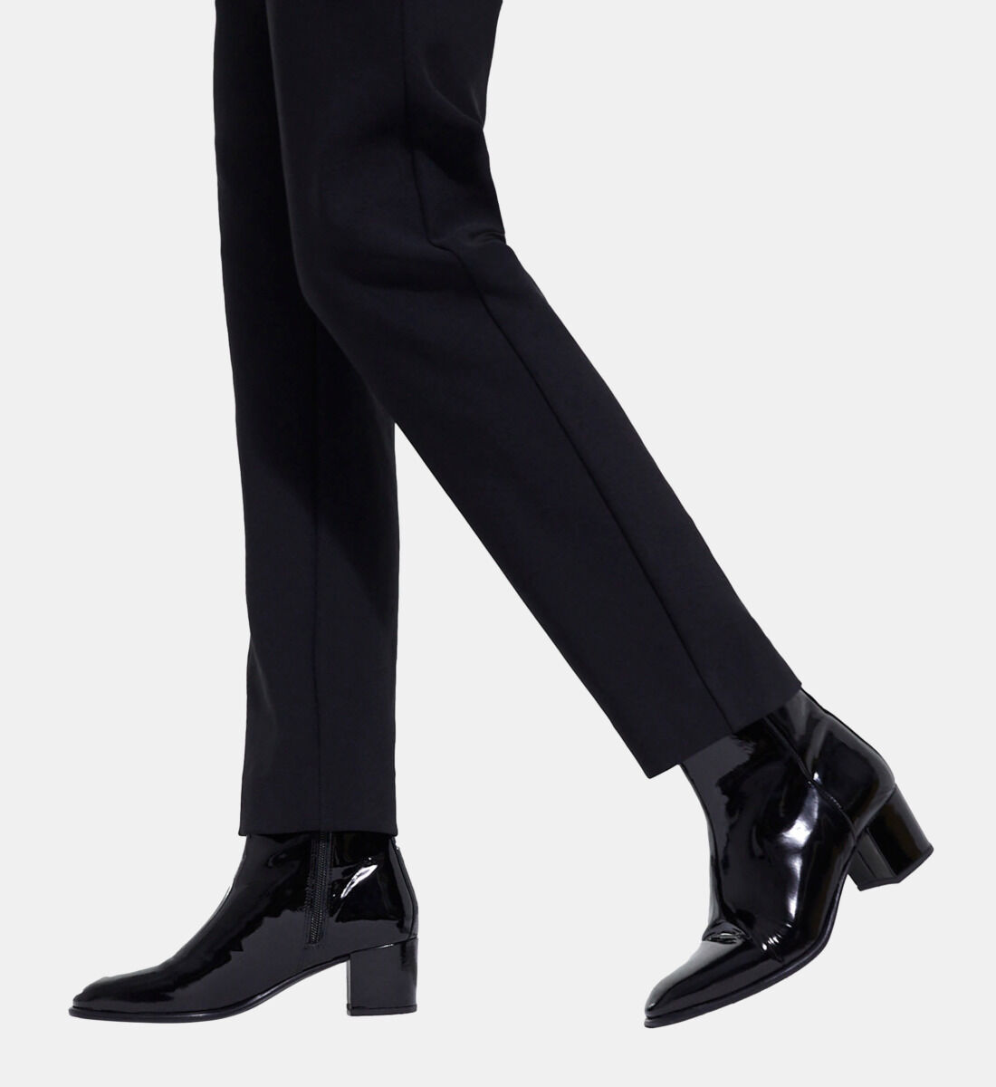 Bottines en vinyle noir deals