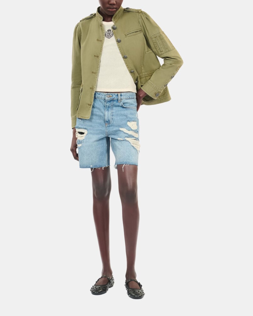 The Kooples WOMEN OLIVE NIGHT khaki officer style jacket