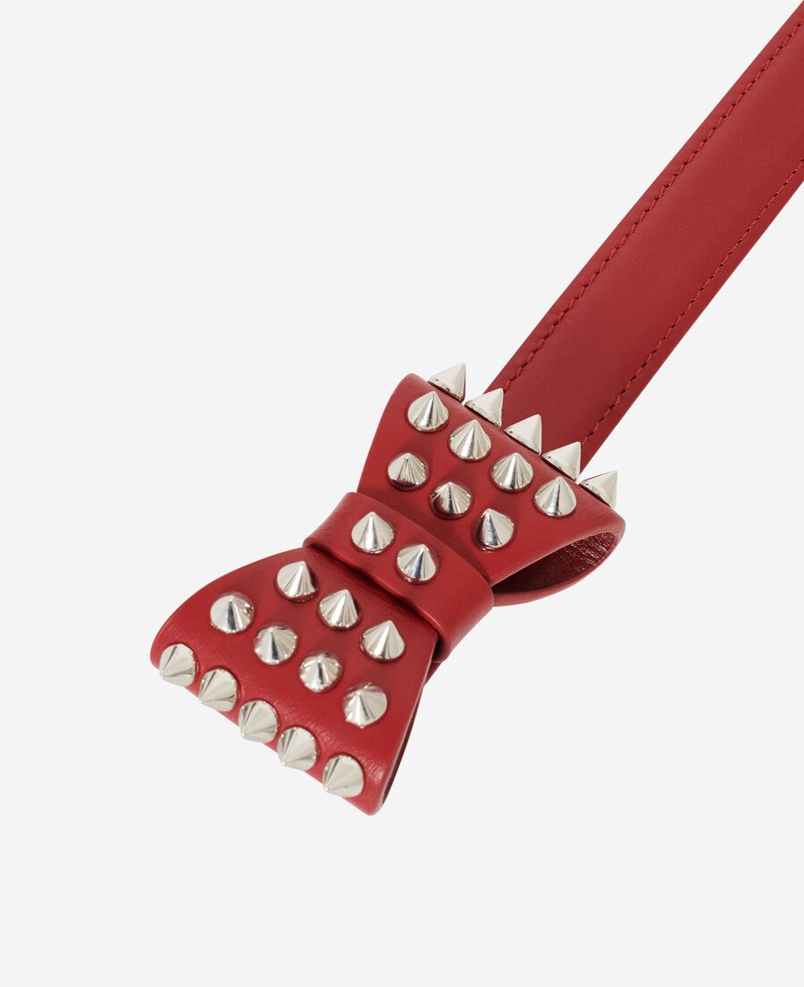 The Kooples DAMEN TANGO RED schmaler gürtel mit schleife aus rotem leder