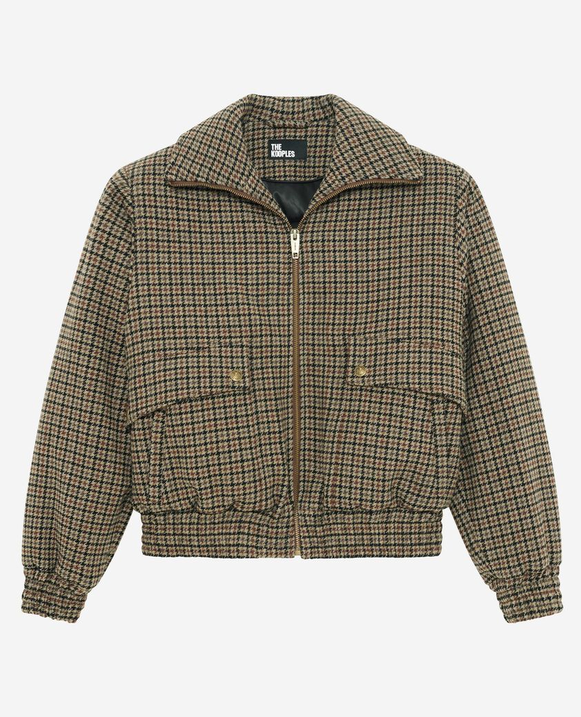 The Kooples WOMEN CAMEL / BEIGE camel wool houndstooth jacket