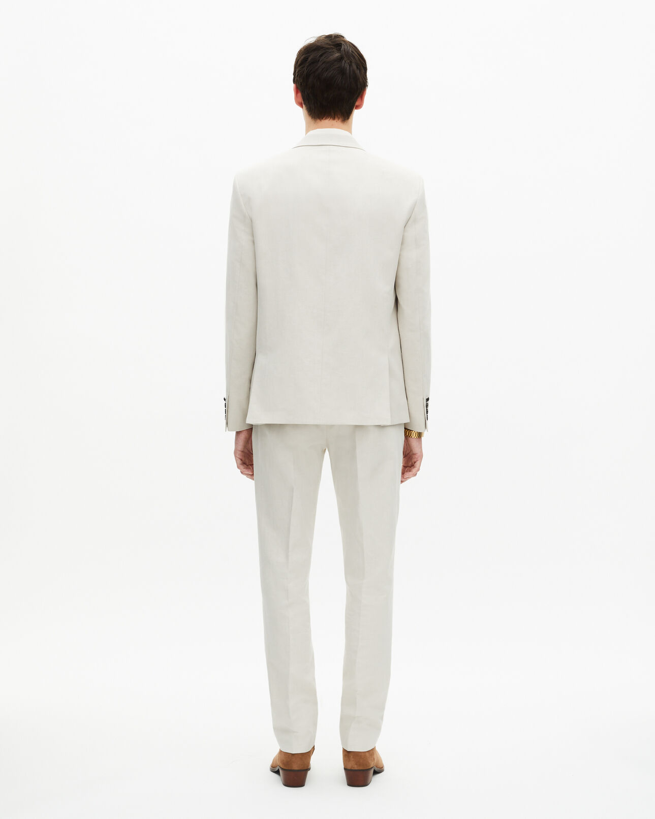 The Kooples MEN ECRU suit jacket in ecru cotton - linen