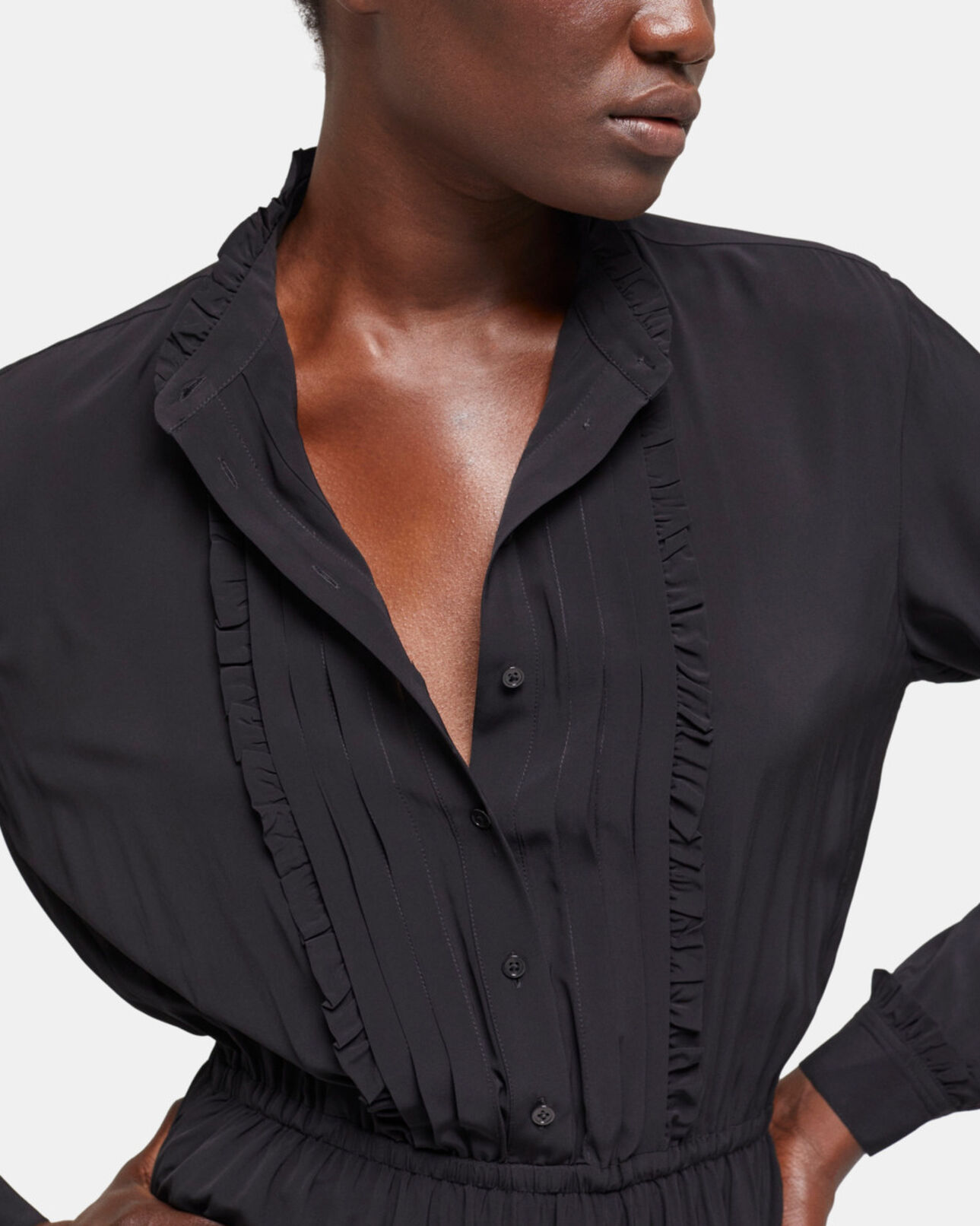 The Kooples FEMME BLACK robe courte décolletée noire