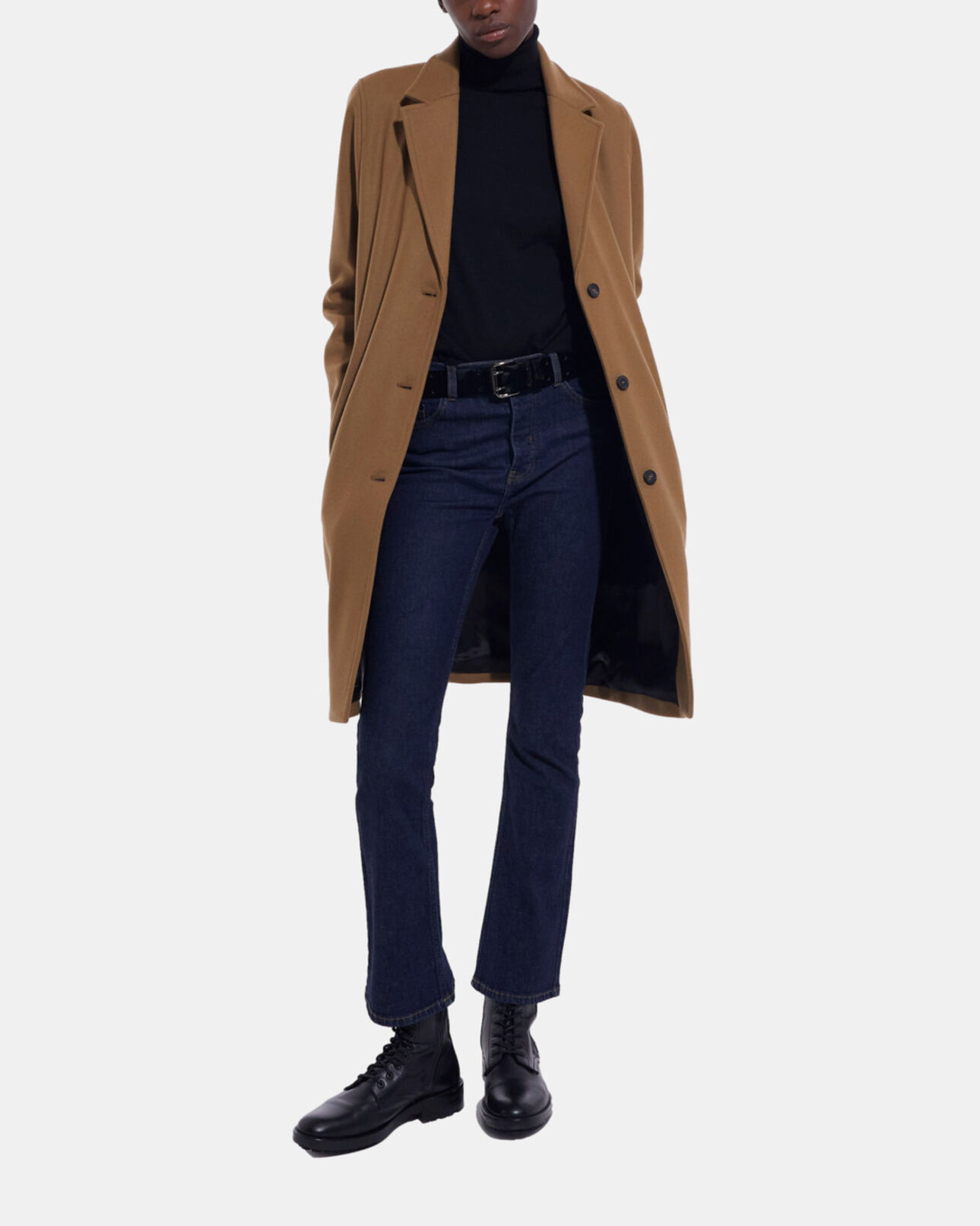The Kooples FEMME CAMEL manteau en laine camel