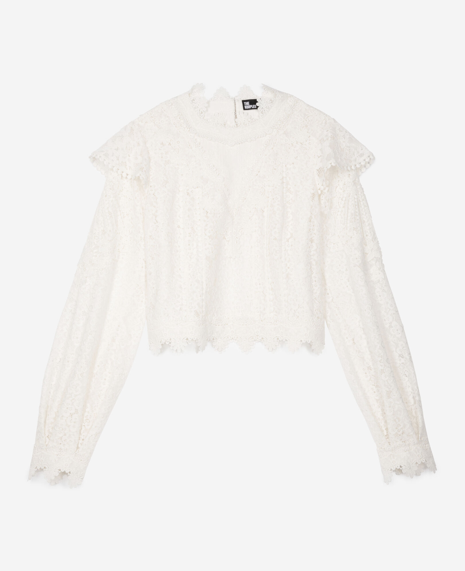 The Kooples DAMEN ECRU ecrufarbenes spitzenoberteil