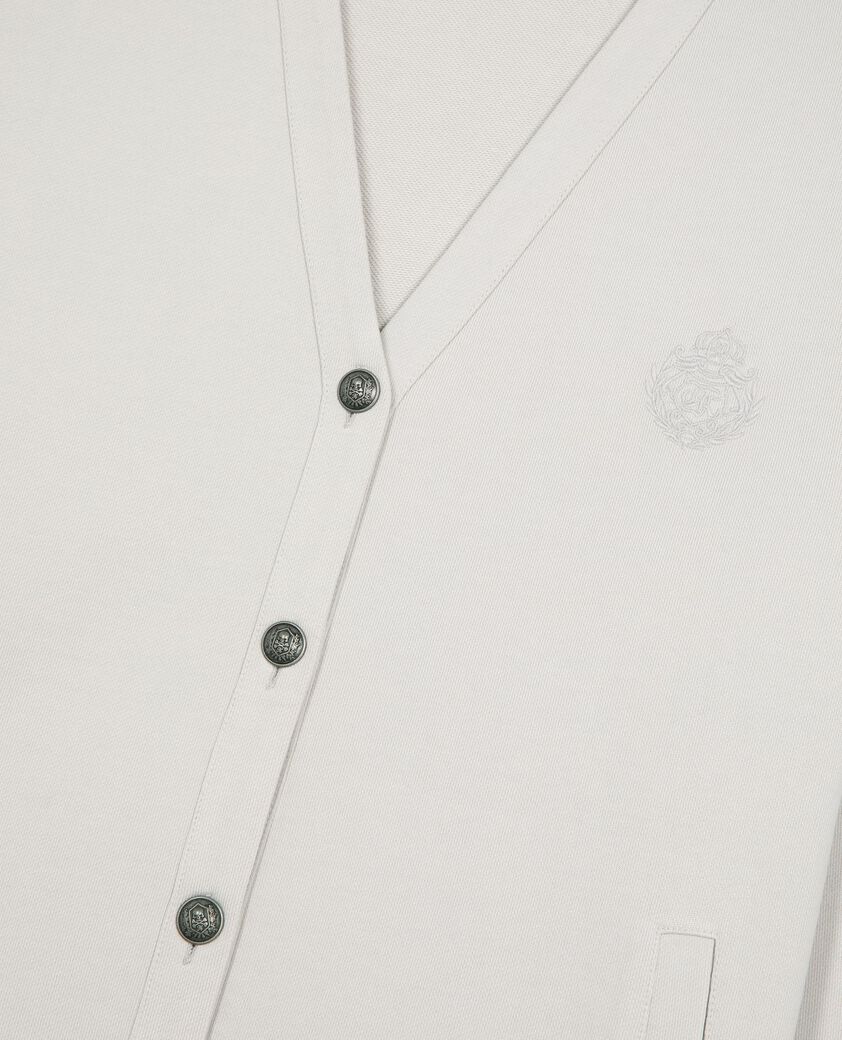 The Kooples HOMME LIGHT GREY cardigan boutonn&eacute; en jersey gris