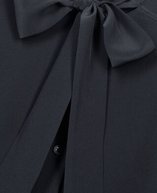 The Kooples FEMME BLACK chemise courte en soie noire