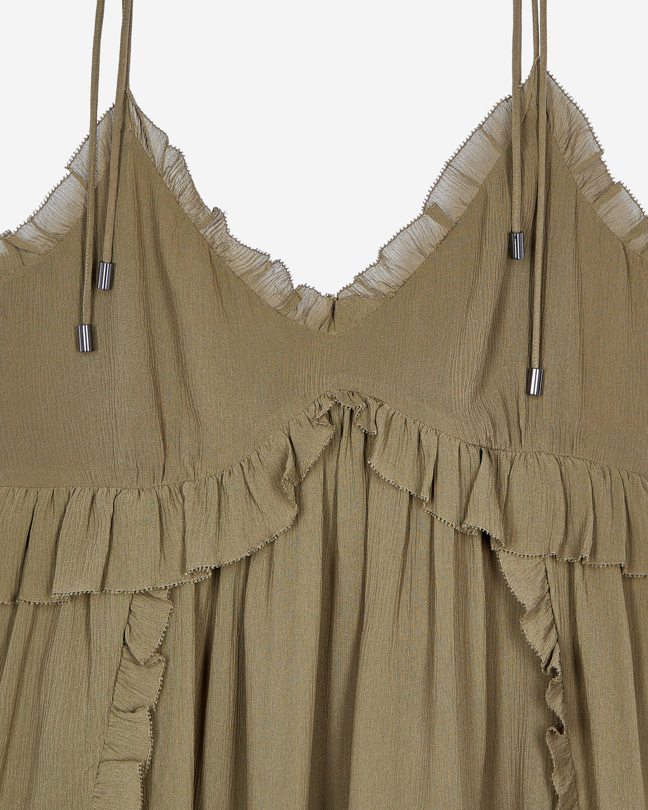 The Kooples WOMEN KAKI short khaki silk dress
