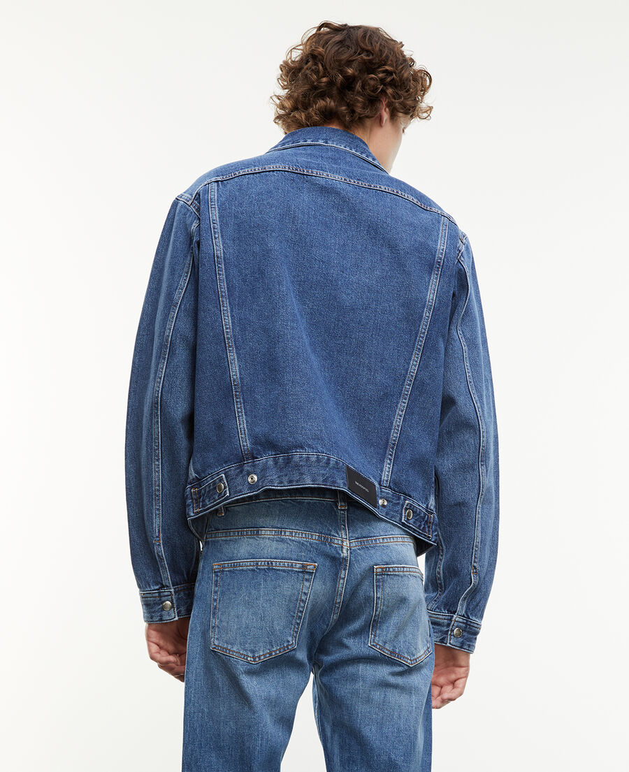 The Kooples HERREN BLEU INDIGO jeansjacke blau mit druckknöpfen