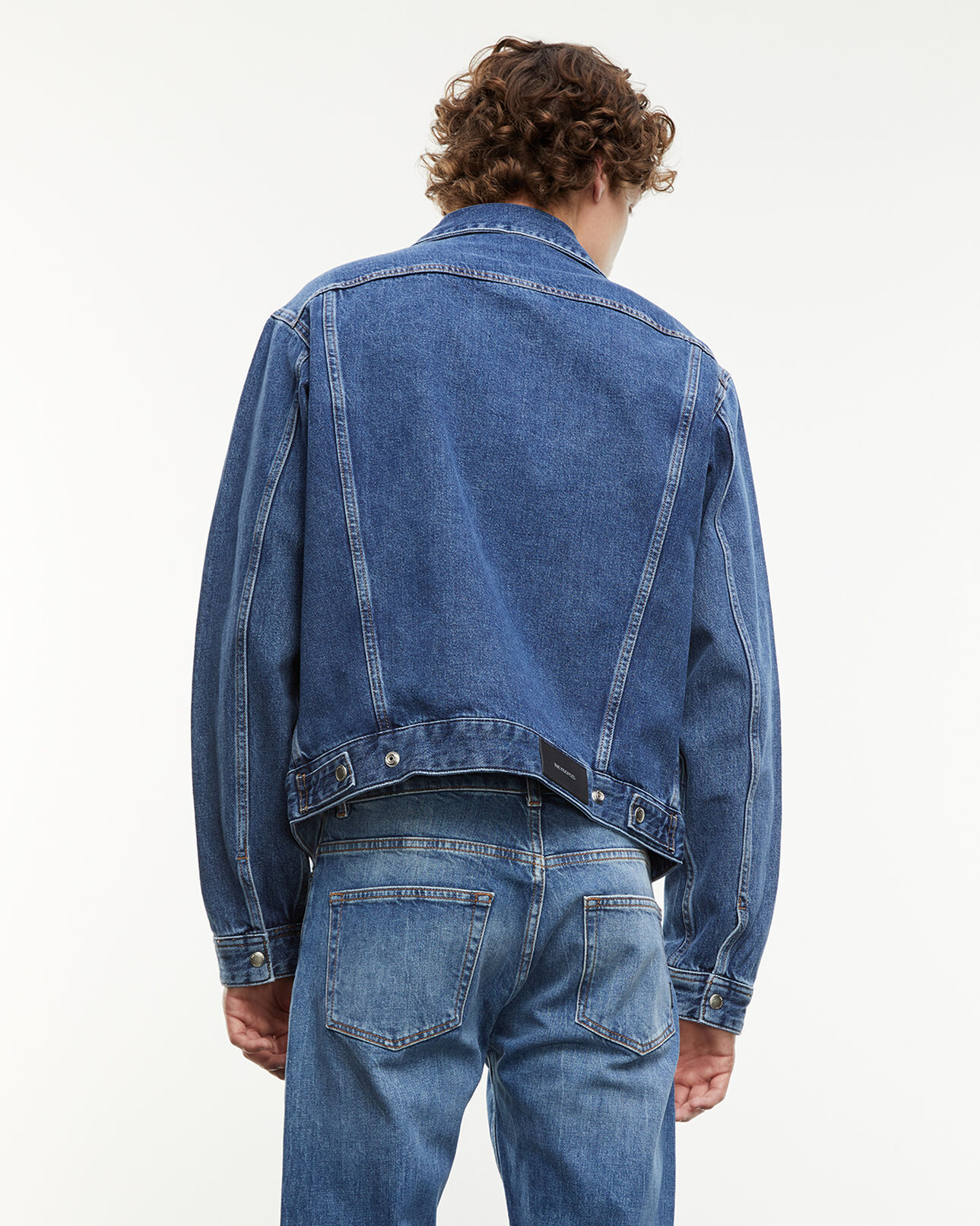 The Kooples MEN BLEU INDIGO blue denim jacket with press studs