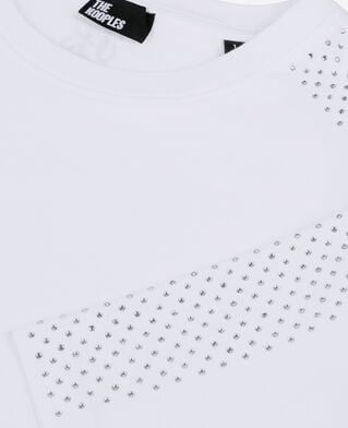The Kooples DAMEN WHITE weißes t-shirt mit strassbesatz für damen